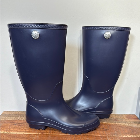 UGG Shoes - UGG Dark Blue Waterproof Rain Boots, Women’s 8